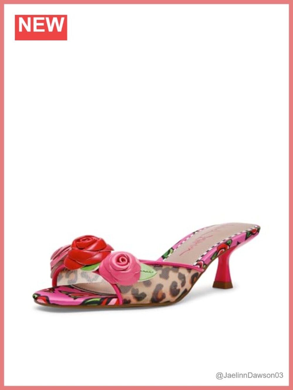 Betsey Johnson Heeled Sandals Kitten Heel Slip-On Floral